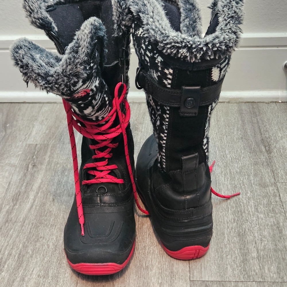 The North Face Shellista Black and Pink Tall Insulated Snow Boots Women's 8.5US
